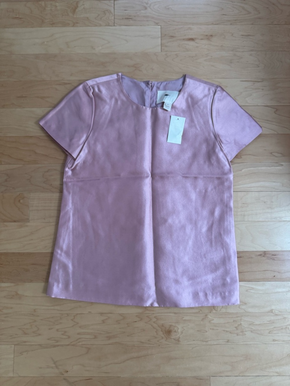 J. Crew Soft Pink Short-Sleeve Wool-Silk Top